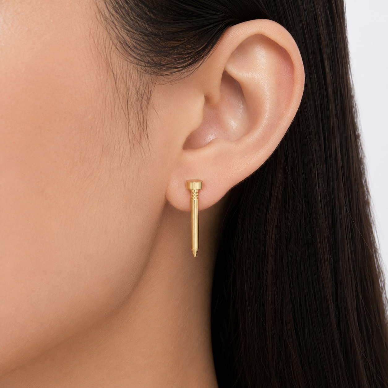 Nail Stud Earrings in Stainless Steel