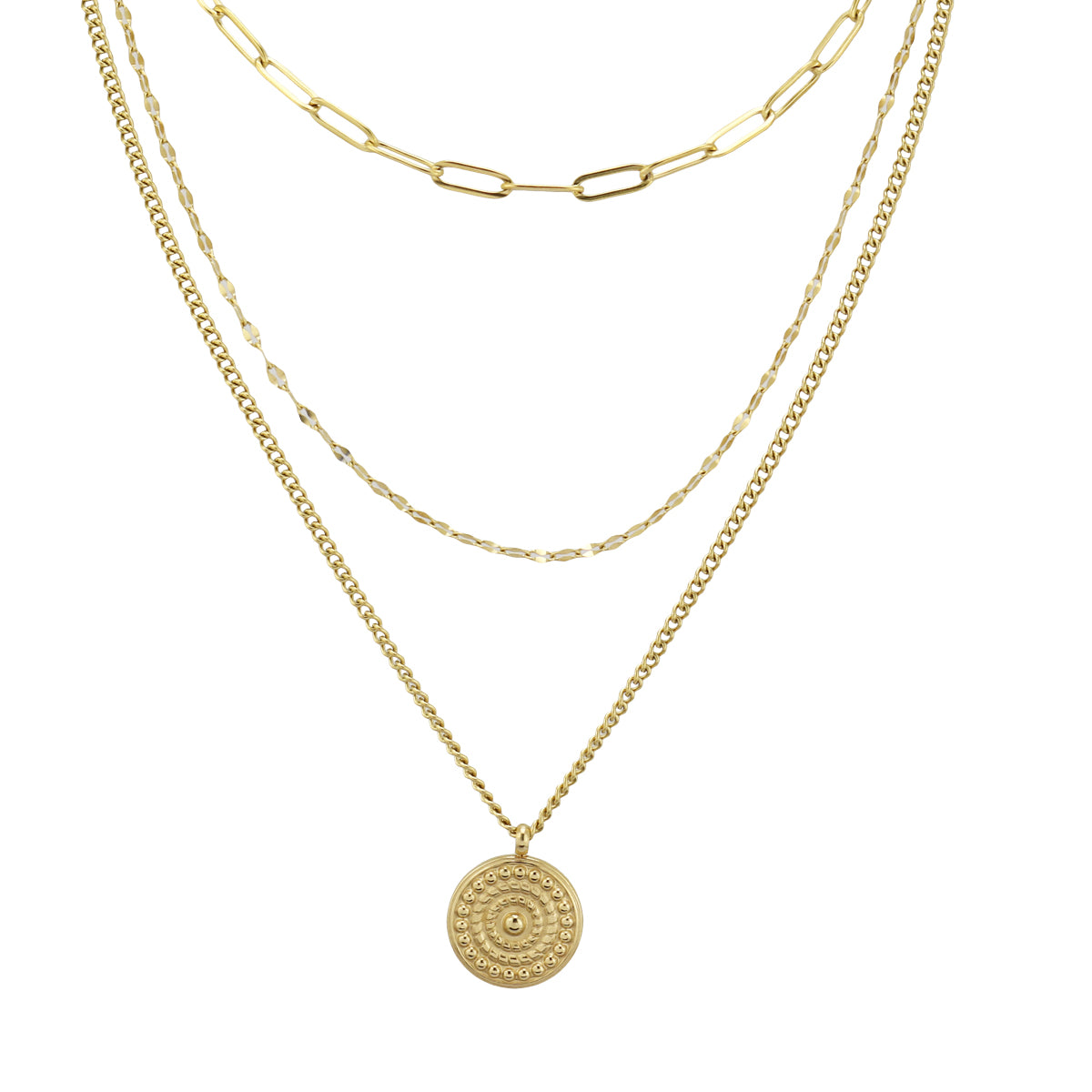 Layered Necklace with Pendant