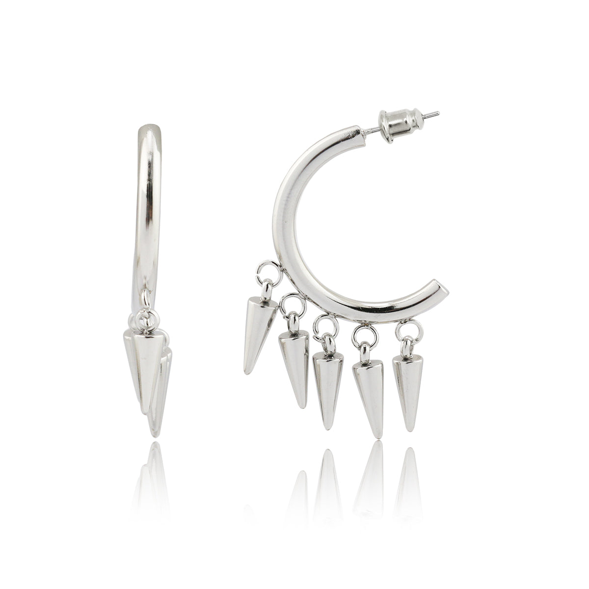 Spike Dangle Hoop Earring