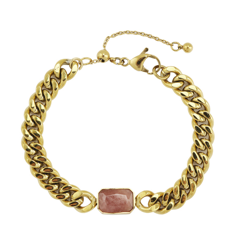 Clementine CZ Cuban Chain Bracelet