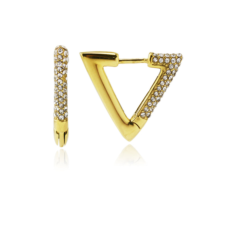 Beau Triangle CZ Earrings