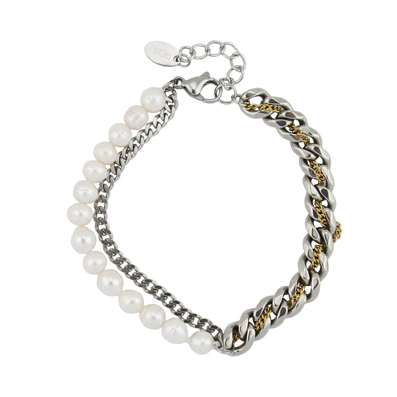 Nour Pearl and Chain Bracelet
