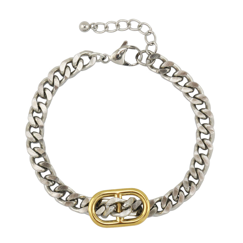 Lee Bottle Cap Two Tone Bracelet