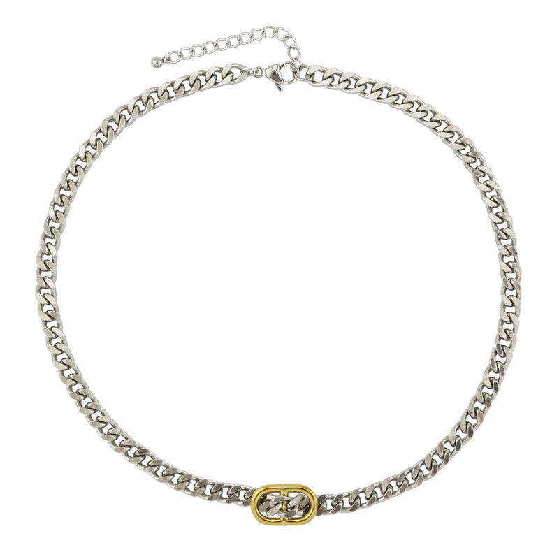 Lee Bottle Cap Two Tone necklace