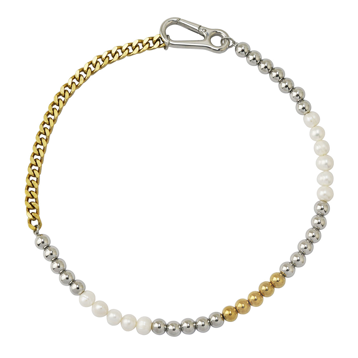 Mixed Chain and Pearl Necklace