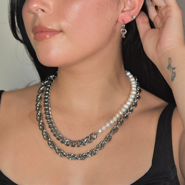 Page Pearl and Chain Necklace