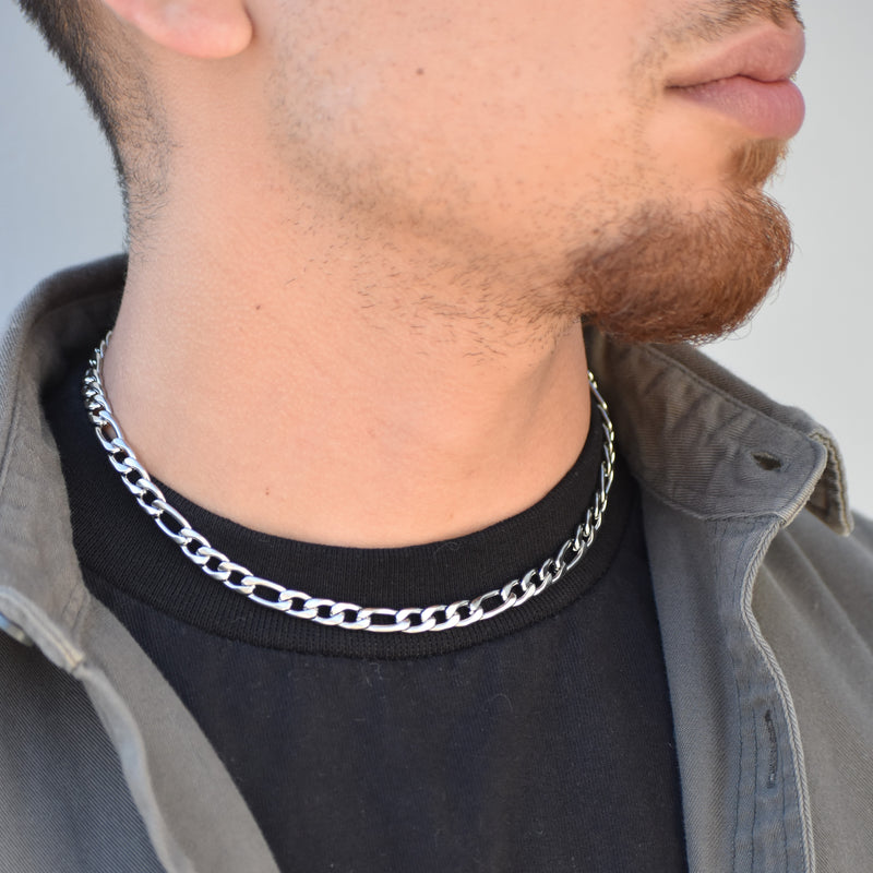 Figaro Link Stainless Steel Necklace