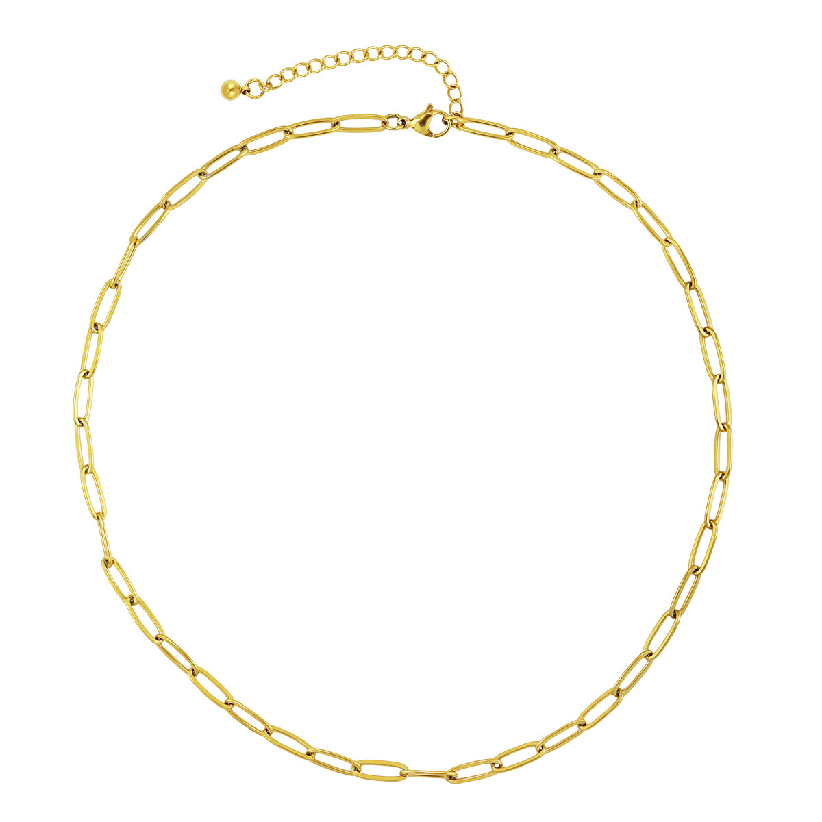 18k Gold-Plated Stainless Steel Paperclip Necklace