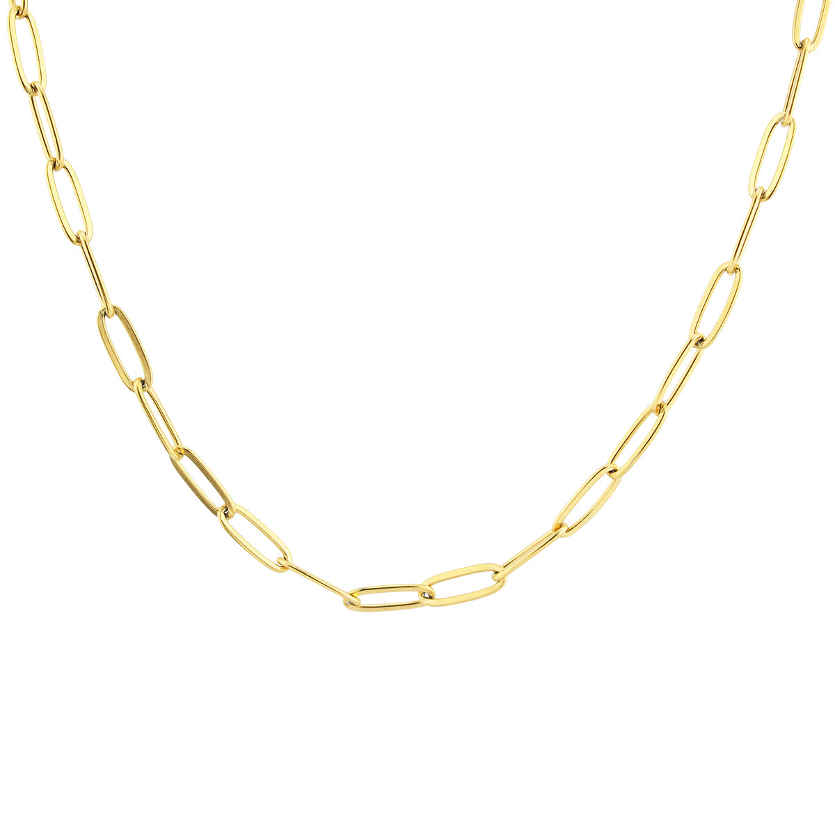 18k Gold-Plated Stainless Steel Paperclip Necklace