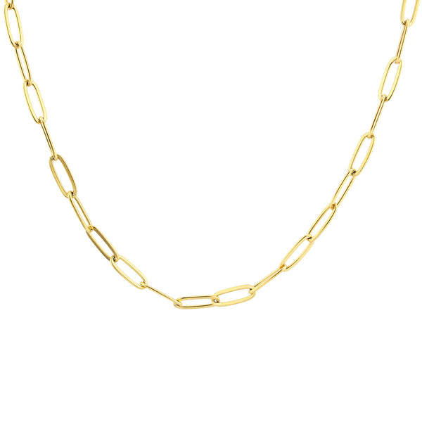 18k Gold-Plated Stainless Steel Paperclip Necklace