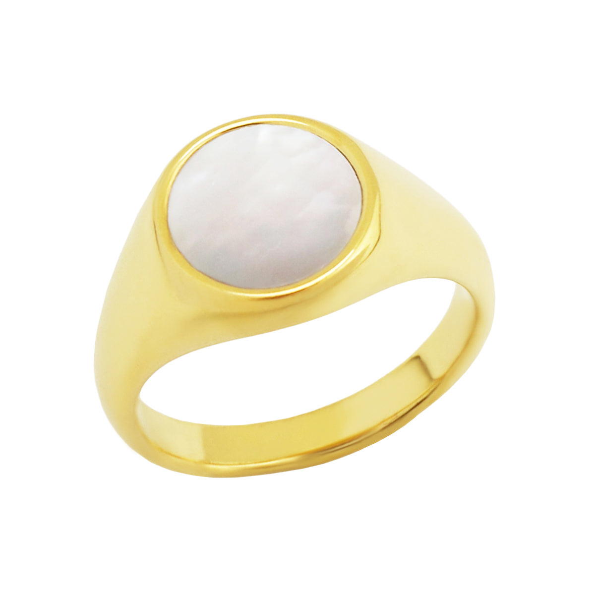 Stainless Steel and Genuine Stone Ring
