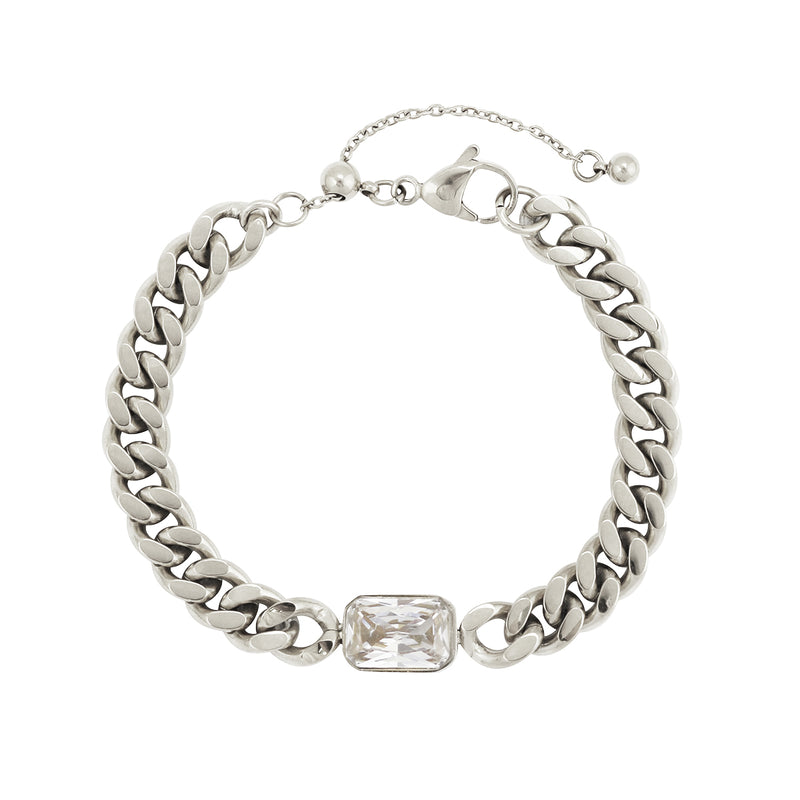 Clementine CZ Cuban Chain Bracelet