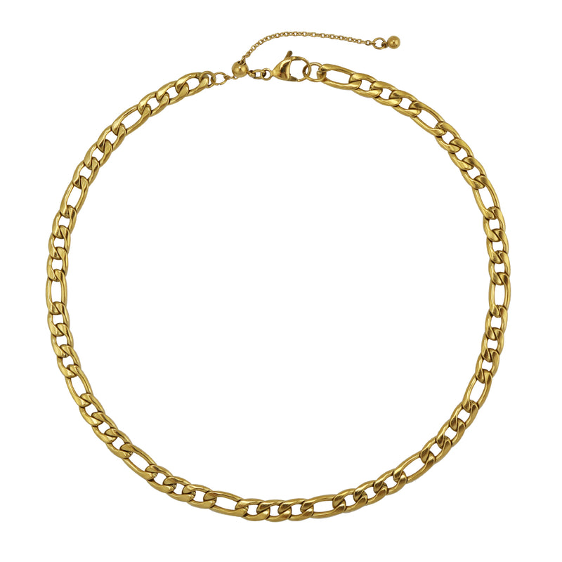 Figaro Link Stainless Steel Necklace